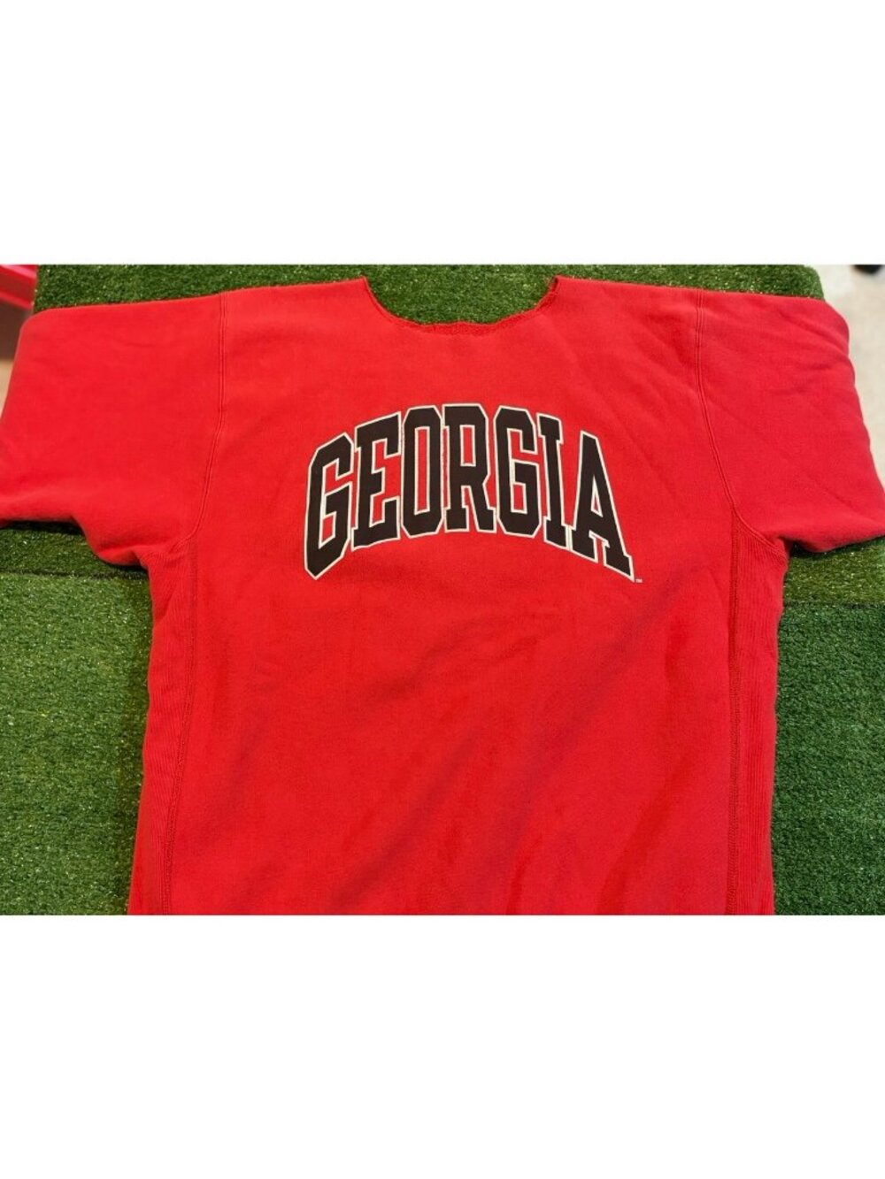 Vintage Georgia Bulldogs sweatshirt mens XL red black champion reverse weave 90s - Picture 4 of 12